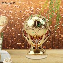 1 pieza Trofeo de fútbol plano 2D - Manos doradas sosteniendo el balón, adecuado para decoración de escritorio en eventos deportivos, oficina y hogar. No se necesita energía, material acrílico duradero, base estable. Regalo ideal para jugadores de fútbol, entrenadores y fanáticos. Exhibición de alta gama, diseño elegante, base giratoria, excelente regalo para entrenadores. - A - Ver 2