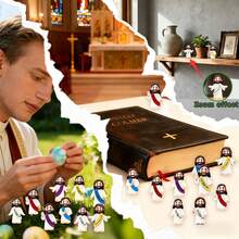 50pcs Mini Jesus Statue Sets - Colorful Religious Figurines, Perfect For Home Decoration Fillers & Gift Toys For Religious Sundays, School Baptisms, Halloween, Thanksgiving, Christmas, Easter. - 50pcs Mixed Color - View 2