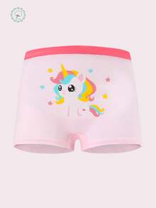 8条/包 纯棉女童内裤，柔软舒适可爱卡通印花女童三角裤 - 彩色 - 查看 5