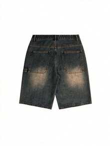 Vintage Loose Denim Shorts For Teenagers - Dark Wash - View 6
