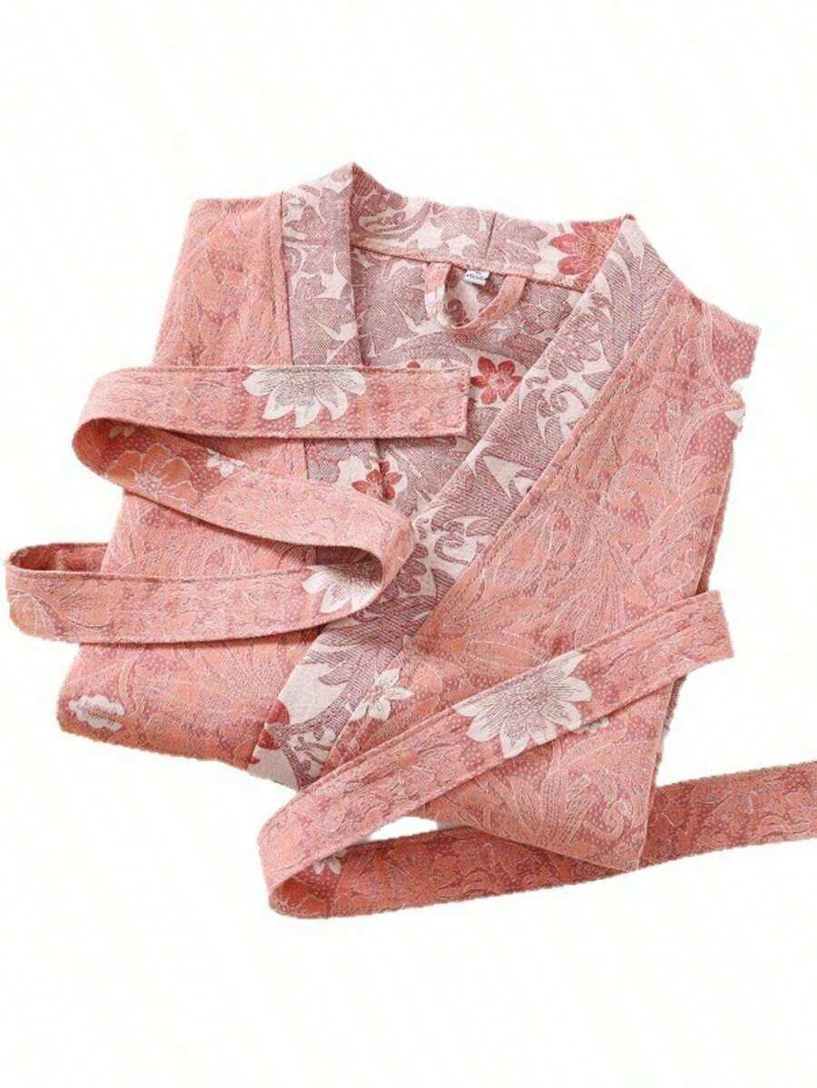 1pc Waffle Weave Pure Cotton Bathrobe, Pure Cotton Bathrobe For Adult Men And Women, Spring And Summer Bathrobe, Bathrobe For B&B, Hotel And SPA, Water-Absorbent And Quick-Drying, Loose Fit, Multi-Color, Bathroom Supplies, Household Supplies - Multicolor 15 - View 1