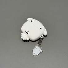 1 chiếc ốp lưng silicon hình chú cún trắng dễ thương 3D, tương thích với Apple 4/Pro 3/Pro 2 - trắng - Xem 9