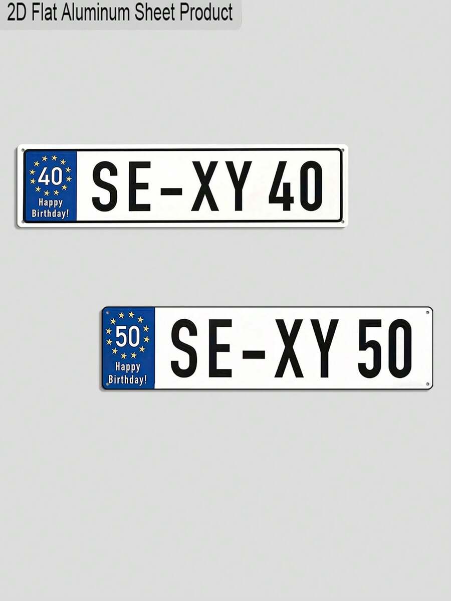 1件复古趣味生日主题铝制挂饰,2D平面“SE-XY 40/50”设计,40*10厘米,是送给家人和朋友的理想生日礼物,也可用于家居、派对、房间、车库、拍照道具装饰。 - 彩色 - 查看 1