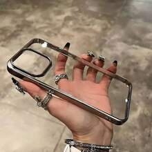 1个透明电镀金属银框水晶手机壳，可个性化定制，适用于 16 Pro Max、17/16/15/14 Plus/13/12/11等机型，提供全面保护。 - 無色 - 查看 1