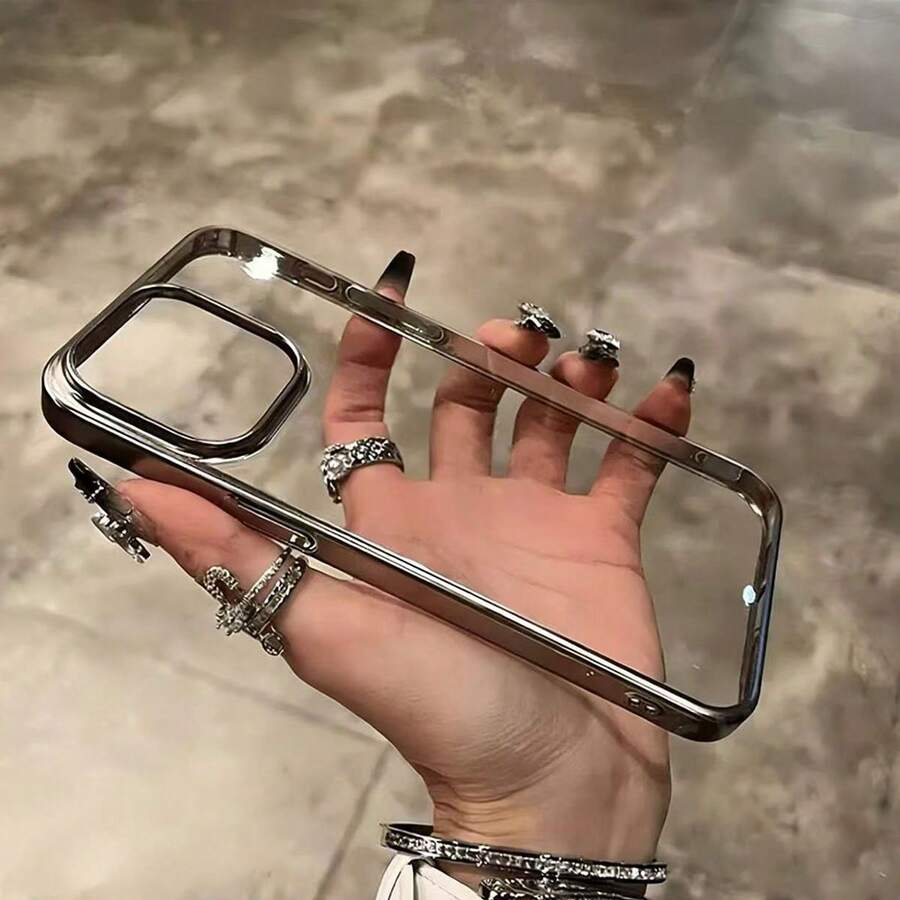 1个透明电镀金属银框水晶手机壳，可个性化定制，适用于 16 Pro Max、17/16/15/14 Plus/13/12/11等机型，提供全面保护。 - 無色 - 查看 1