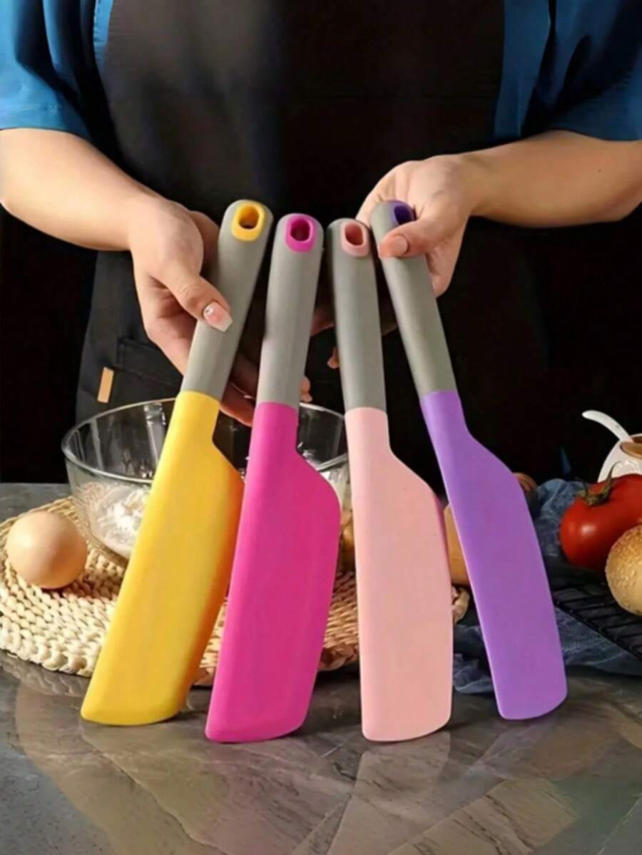 1pc Extra Large Silicone Cake Spatula - Heat Resistant, Non-Stick, Flexible Kitchen Tool For Cooking, Baking, Mixing And Scraping, Silicone Jam Mixing Scraper Large Cake Cream Spatula Baking Kitchen Baking Tool - Multicolor - View 1