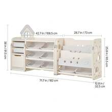 Rangement de jouets - 175–183 cm (69–72 pouces), gris + beige - Voir 10