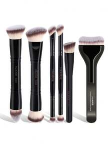 MAANGE 1pc/3pcs/6pcs/8pcs Set Triangular Makeup Brushes, Portable Gradient Makeup Brushes Including Foundation Brush, Blush Brush, Powder Brush, Contour Brush, Highlighter Brush, Travel Makeup Tool Gift For Women And Girls - Black - View 4