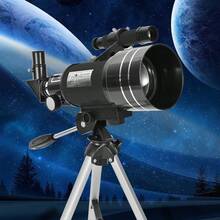 F30070 Telescópio Astronômico Profissional, Telescópio Refrator de 70mm de Abertura, Adequado para Iniciantes em Astronomia, com Suporte para Câmera, Presente Ideal para Fotografia de Viagem e Adultos/Estudantes, Equipamento de Camping - Preto - Visão 5