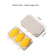 Khuôn làm kem 3 ngăn, khuôn làm bánh pudding bằng silicon - Hình dạng hoạt hình dễ thương (động vật, trái cây) - Nhẹ và dễ sử dụng, cần thiết cho mùa hè, kèm nắp đậy, khuôn làm kem silicon, khuôn làm kem que, khuôn trang trí bánh pudding sô cô la. - Khuôn làm kem - Xem 11