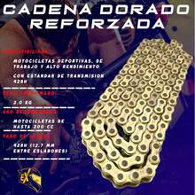 Cadena Reforzada Dorada 428H 136L Alta Resistencia y Durabilidad - Dorado - Ver 4