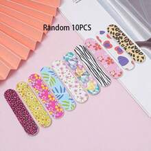50 buah Kikir Kuku Warna Campuran, Blok Penggosok Kuku 7 Sisi Motif Leopard Warna-warni, Pendorong Kuku, Stik Pembentuk dan Pemoles Kuku Buram, Cocok Untuk Pemula dan Salon Kuku - A - View 9