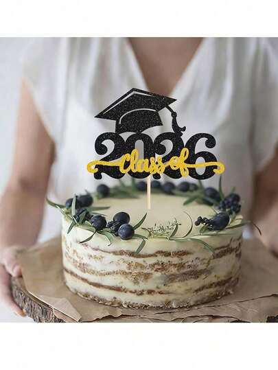 Sparkling Class Of 2026 Graduation Hat Cake Plaque, 026 Graduation Cake Decoration, Graduation Cake Decoration, Graduation Party Decoration, High School/University Graduation Party Decoration, 2026 Graduation Theme Graduation Party Cake Decoration Supplies