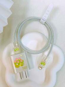 5个郁金香图案TPU保护套，适用于苹果18/20W充电器适配器软壳 - 彩色 - 查看 3