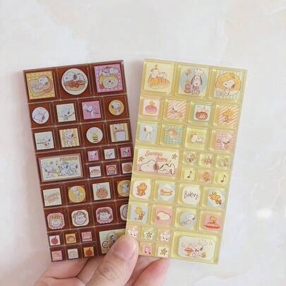  1 miếng dán hình vuông Snoopy, hình dán trang trí sổ kế hoạch hoạt hình dễ thương dành cho bé gái, quà tặng sinh nhật hoạt hình dễ thương, quà tặng năm mới, quà tặng ngày Valentine, kiểu ngẫu nhiên, Ramadan
