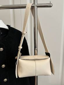 Mini Eaves Handbag Crossbody Bag, Grey Small Design Hobo Bag - Beige - View 11