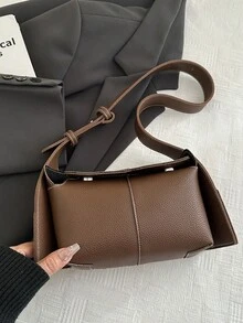 Mini Eaves Handbag Crossbody Bag, Grey Small Design Hobo Bag - Coffee - View 6