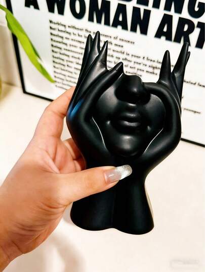 2 hộp đựng cọ trang điểm nghệ thuật cơ thể người thủ công sáng tạo - Hộp đựng cọ trang điểm nghệ thuật cơ thể người độc đáo và sáng tạo, hộp đựng cọ trang điểm để bàn, chất liệu nhựa trang trí, thiết kế chống rơi vỡ, vật trang trí điêu khắc, nhẹ và di động, hộp đựng mỹ phẩm thủ công để bàn hoặc phòng tắm, thiết kế nhẹ và thời trang, chống trượt, lựa chọn lý tưởng, quà tặng ngày Valentine, đồ dùng học tập.