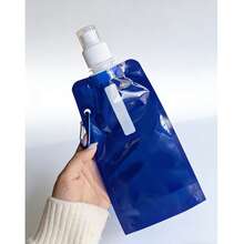 1 pieza Bolsa de agua plegable portátil, material grueso, adecuada para uso doméstico, deportivo y al aire libre, fácil de transportar, capacidad de 480ML - Multicolor - Ver 12