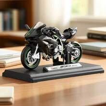 1pc Kawasaki H2R Motorcycle, Simulation Motorbike, Alloy Motorcycle Toy, 3D Motorcycle Model Collection, 1:18 Action Figure Toy Car, Motorcycle Decoration Ornaments, Birthday Gift, Holiday Present,Back To School Graduation Season Gifts - Multicolor - View 3