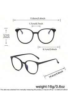 1pc/2pcs Round Glasses, Suitable For Men And Women, Very Suitable For Students To Use After School. Can Be Used For Computer Reading, Gaming, Watching TV Or Mobile Phone Use And Other Activities. - Clear - View 5