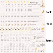 10/20/30/40/50/60/80/100pcs Gender Reveal Baby Shower Guessing Game Cards, German Language, Baby Shower Party - White - View 14