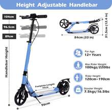 Kick Scooters, Foot Scooters - Màu xanh nhạt - Xem 3