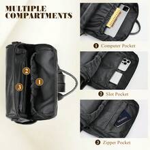 NEWHEY Sac à dos mode homme en PU, sac à dos convertible pour hommes et femmes, sac à bandoulière décontracté avec gland pour la rentrée scolaire - Multicolore - Voir 4