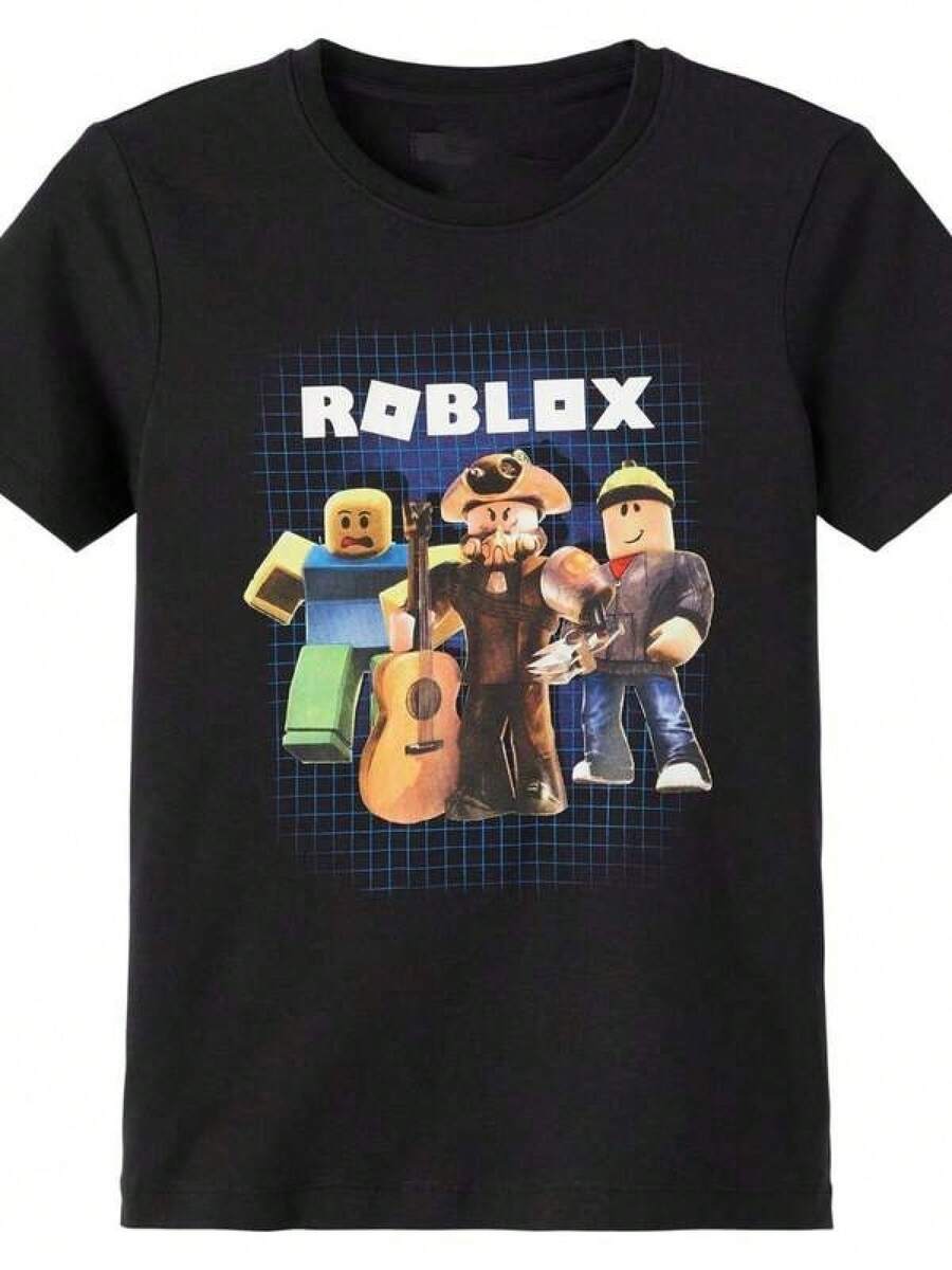 Gamer Fan Graphic Tee Unisex Short Sleeve Shirt S- Graphic T-Shirt Spring/Summer Casual Printed Short-Sleeved T-Shirt, Y2K Style, Printed With Slogans/Figures, Suitable For Summer, School, Emo, And 2000s Style Wear. - 黑色 - 查看 1