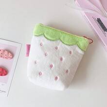 1pc/2pcs Cute Strawberry Plush Pencil Case, Large Capacity Kawaii Pen Pouch For Girls, Soft Zipper Stationery Organizer For School, Office & Travel, Back To School - Pencil Case - View 11