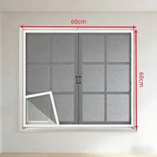 1pc Double-Sided Self-Adhesive Invisible Mosquito Net, Polyester Window Screen, No Drilling Required, Easy Installation, Transparent Mesh For Home Use - White-edged Gray Mesh - View 19