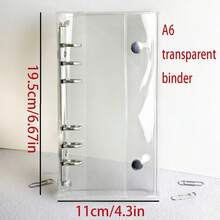 A6 Half-Loose-Leaf Star Cover, Metal Loose-Leaf Rings With Double Buckle Design, Includes Various Inner Pages: 2-Slot Card Sleeves (10pcs/Pack, Holds 40 Cards), 1-Slot Card Pages (10pcs/Pack, Holds 20 Cards), Kraft Paper/Grid/Blank Pages, And Transparent Storage Bag. Fits A6 Size, Lightweight And Portable, Suitable For Sticker, Postcard, Photo Or Planner Storage, Ideal For Idol Fans, DIY 50 Refill Pages, Back To School Supplies - A6 - View 17
