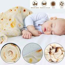 Cobertor Bebé Con Gorrito: Manta Tortilla Suave, Cálida y Divertida para Recién Nacidos, Bebés y Niños Pequeños 85CM - Beis - Ver 3