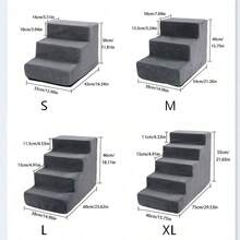 1 bậc cầu thang leo cho thú cưng, chống trượt, có thể tháo rời và giặt được, chống bẩn và chống mài mòn, thoải mái và thoáng khí, độ đàn hồi cao và bền bỉ, thời trang và thanh lịch. - màu đen - Xem 2