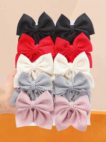 10pcs/Set Satin Hearted Bowknot Hair Clips, Exquisite Heart Accents, Shining And Attractive. Oversized Design, Easily Become The Focus Of The Hairstyle - Suitable For Girls And Ladies, Whether Sweet Or Elegant Style, Can Match Perfectly, Adding Unique Charm To Your Hairstyle!, Hair Accessory, School Accessories, Claw Clips, Hair Slide, Hair Claws, School Stuff, College, Winter Outfit For Women, Bows, Cute, Classy, Hair Accessories, Head Accessories, Hairpin - Multicolor - View 24