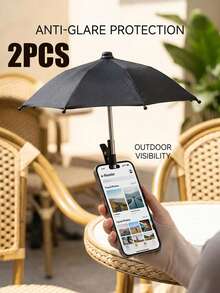 Mini Phone Umbrella, UV Protection Sunshade, Foldable Phone Sun Shade, Suitable For Delivery Riders, Motorcyclists, Outdoor Travelers, Cyclists, Beach Fishing, Portable Small Sunshade, Phone Holder Accessory - Multicolor - View 19