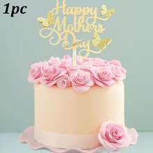 1 cái/3 cái Phụ kiện trang trí bánh kem bằng acrylic vàng "Chúc mừng Ngày của Mẹ" - Thiết kế hình bướm lấp lánh, Phụ kiện trang trí tiệc Ngày của Mẹ và sinh nhật mẹ. - nhiều màu - Xem 16