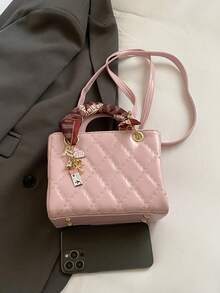 Dedoo Niche 高端 Dafei 女款包 2026 時尚奢華熱銷新款刺繡包，手提包、單肩包與斜挎包，適用於度假、旅行、通勤、送禮、派對、新娘包 - 粉色 - 查看 7