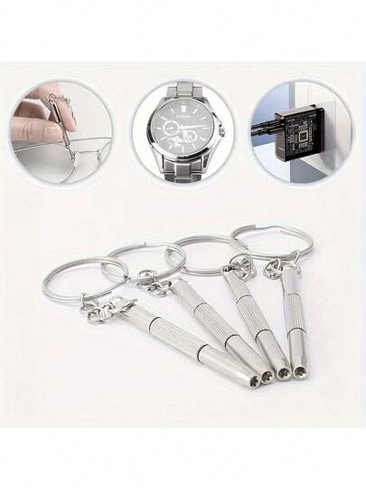Mini 3-In-1 Screwdriver Set, Suitable For Watch Repair, Includes Keychain, Compact Manual Tool, Precision Screwdriver, Glasses, Watch, Phone Repair Tools, Dual-Use For Home And Industry, Portable Multi-Function Screwdriver