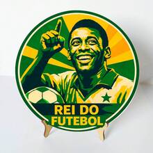 Round MDF Decorative Plaque 20cm Brazil World Cup + Stand - Copa04 - View 2