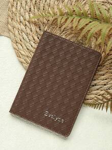 1pc Customized Name Rhombus Pattern Straw Woven Leather Passport Holder Travel Passport Cover Wallet Travel Document Organizer Protective Case Travel Gift For Women And Men Premium Passport Wallet - Multicolor - View 17