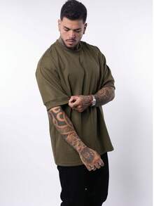 CHAMI BRAND Camiseta Oversized Neoprene Com Punho Chm - Verde Oliva - Visão 8