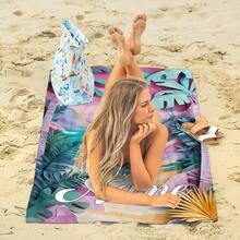 1 pieza Toalla de playa personalizable - Material de microfibra súper suave, secado rápido, anti-arena, 10 opciones de texto personalizado - Adecuado para playa, viaje, camping, natación - Excelente opción de regalo - Multicolor - Ver 4