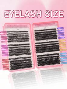 640/632/624/608/590/384/320 cặp mi giả dạng chùm riêng lẻ, độ cong D, hỗn hợp 10D 20D 30D 40D 50D 60D 80D 100D 8-16mm, bộ dụng cụ nối mi tự làm mềm nhẹ, có thể tái sử dụng, dành cho người mới bắt đầu. - D - Xem 3