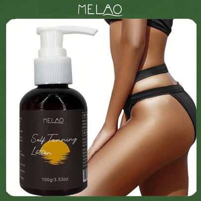  MELAO Natural Sunless Tanning Lotion, Gradual Bronze Glow For Face & Body, Moisturizing & Non-Streaking, Adjustable Natural Tone, 100g/3.53oz