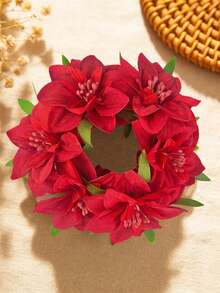 1 pièce Chouchou fleur de Hawaï simulée, élastique à cheveux, support de chignon/queue de cheval, accessoire capillaire pour plage et vacances d'été, décoration capillaire pour usage quotidien, cadeau de fête des mères pour femmes - Multicolore 1 - Voir 18