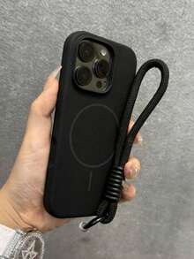 Móc khóa, dây đeo điện thoại silicon mềm cao cấp có nam châm, tương thích với iPhone 17 Pro Max/17/16/15/14/13/12/11 Pro Max Plus, hỗ trợ sạc không dây từ tính, ốp bảo vệ chống sốc. - màu đen - Xem 2