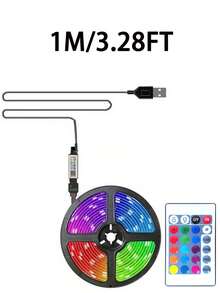 100ft Bedroom LED Light Strip, Smart RGB LED Lights Strips Controlled By App/Remote, Color Changing & Dimmable, Available In 1m/3 Meters/5m/10m/20m/50m, Suitable For Home, Party, Bedroom, Smart Device Control, Room, Home, Kitchen, Living Room, Holiday Party Decoration - Colored Light - View 13