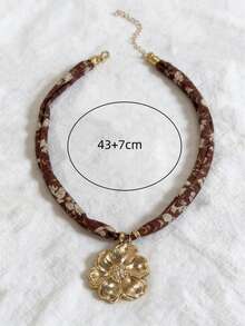 1pc Leopard Print Necklace With Heart Bow & Star Pendant, Winter Necklace, Daily Accessory, Date Necklace, Party Necklace, Gift For Her, Valentine's Day Gift - Multicolor - View 9