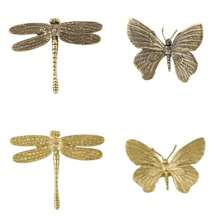 Retro Butterfly/Dragonfly Brass Handle Wardrobe Drawer Gold Cabinet Pulls Copper Handles For Furniture Cupboard Handles - Multicolor - View 6